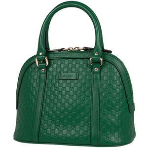 Gucci Micro Guccisima Handbag 2WAY Shoulder Shima Leather Green
